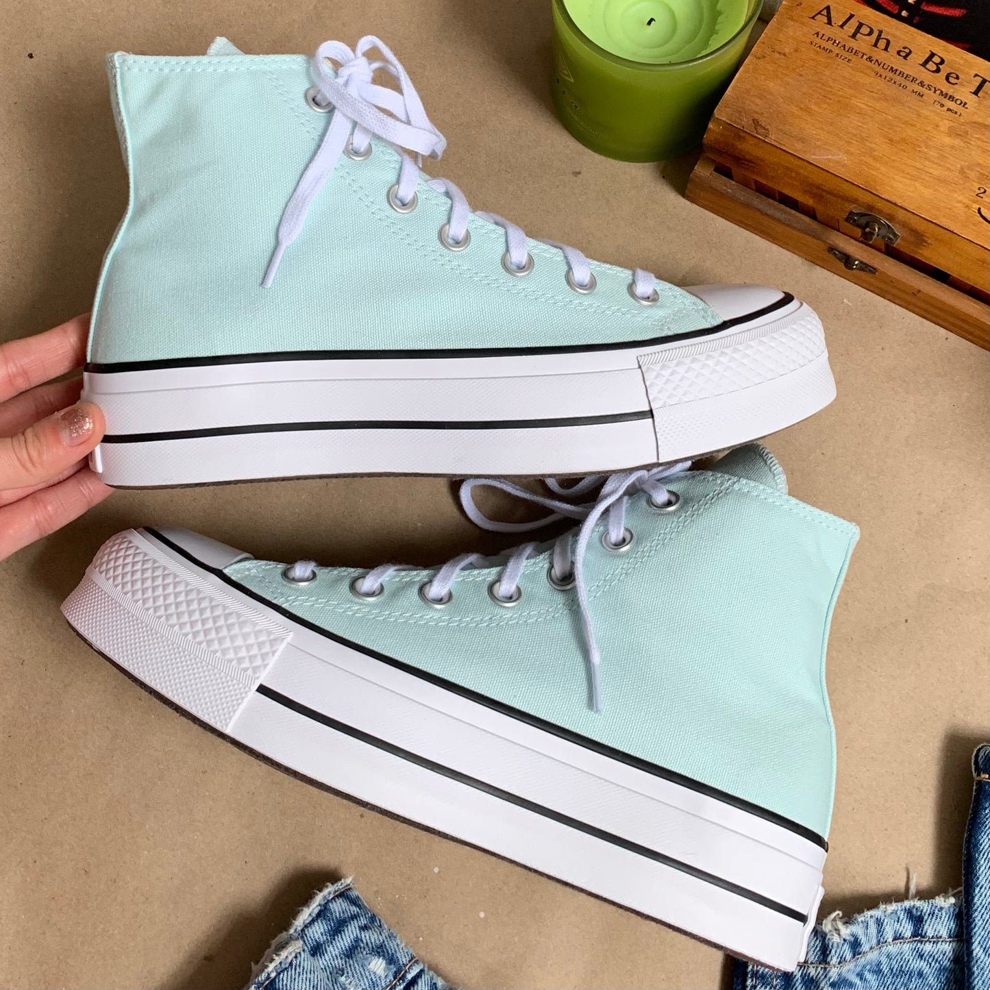 azul menta converse plataforma