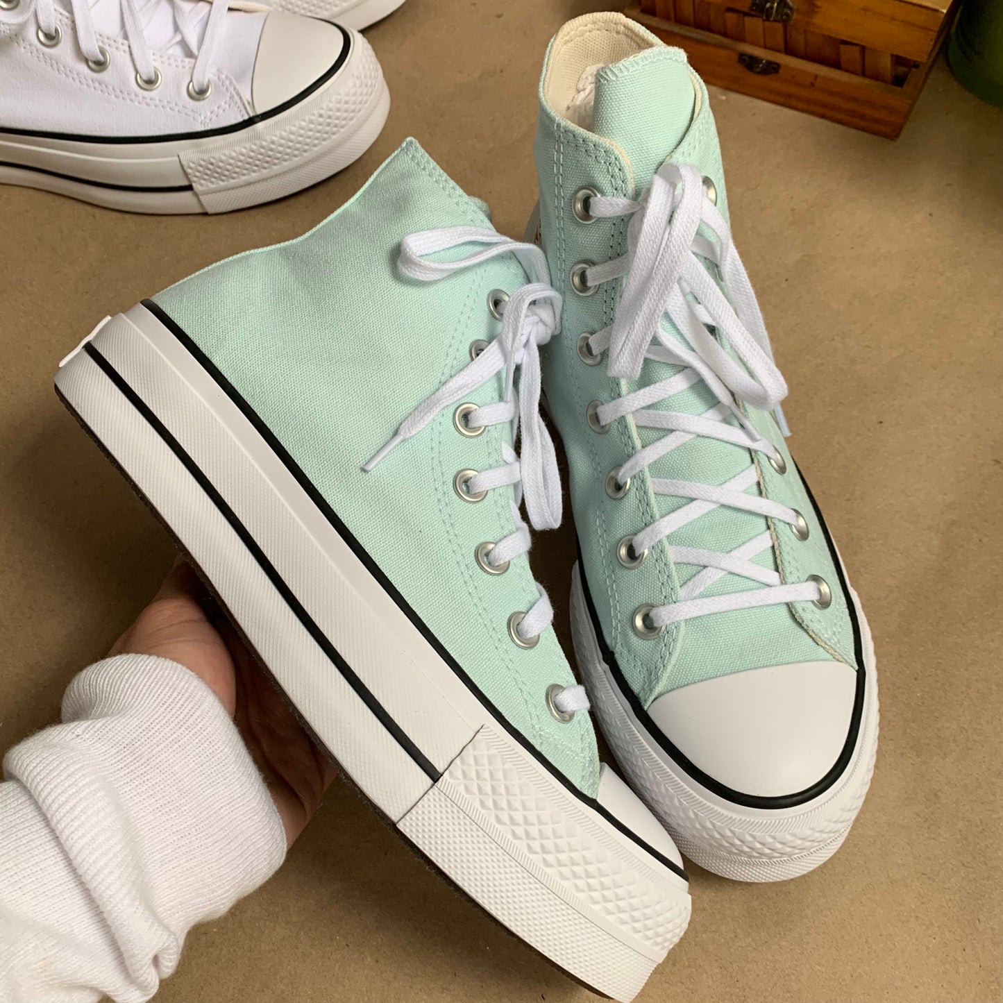 azul menta converse plataforma