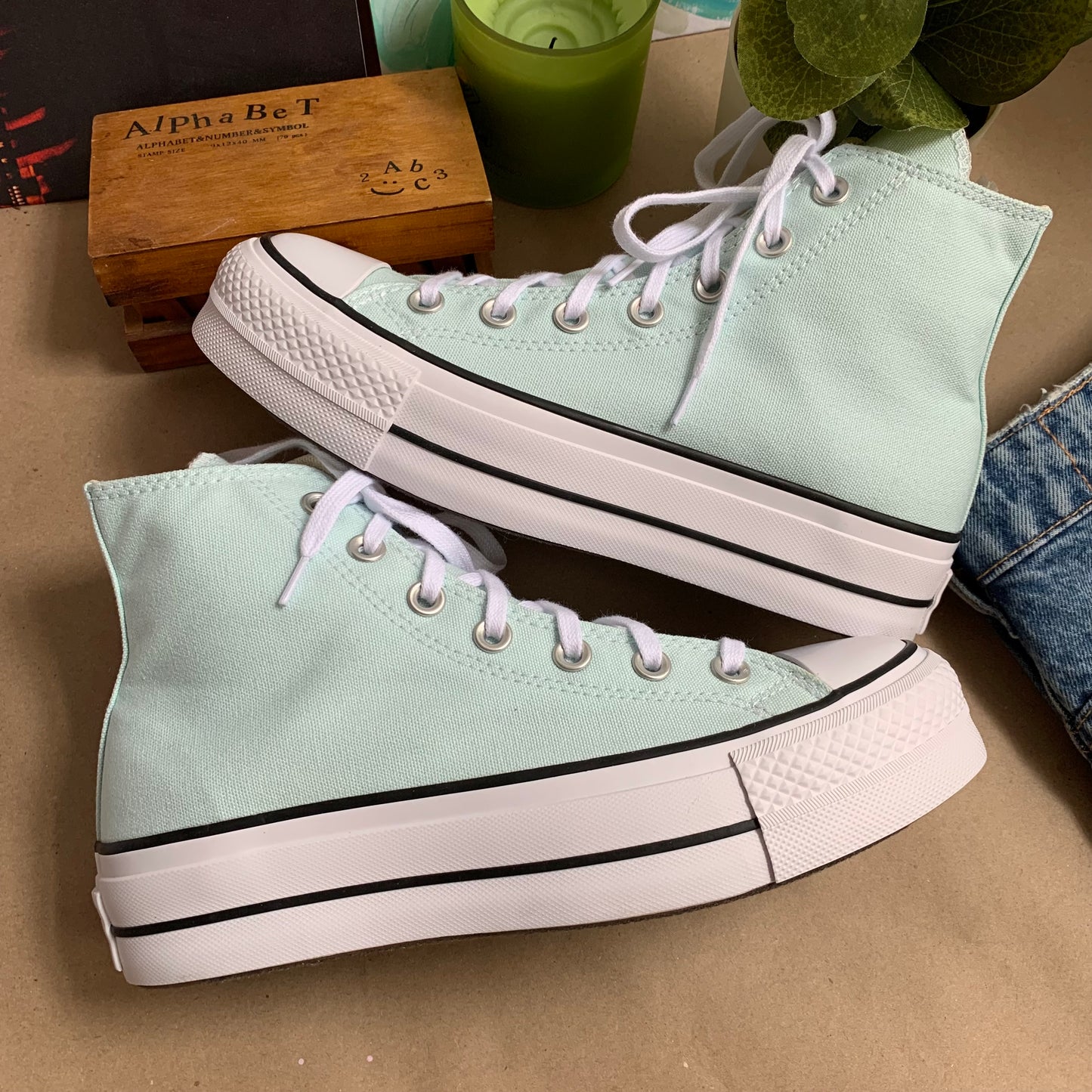 azul menta converse plataforma