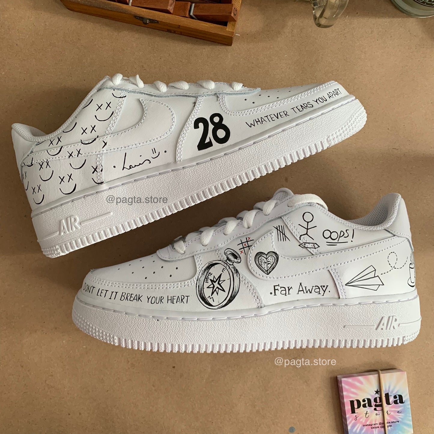 LT tattoos nike af1 blancos